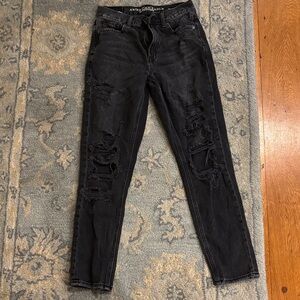 American Eagle Outfitters Black Distressed Skinny Jeans